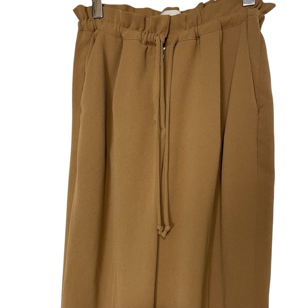 Aritzia Wilfred Pants Wide Leg Tan Size S Office Elastic Waist - Picture 6 of 14